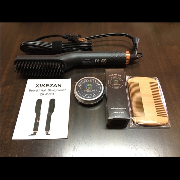 Men’s Beard Straightener w/Beard Balm & Beard Growth Oil & Beard Comb. BRAND NEW - Picture 2 of 4